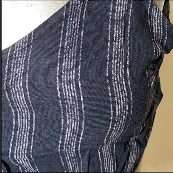 ILLA ILLA Size Medium new with tags crop top blue stripe front tie adjustable - Picture 3 of 5